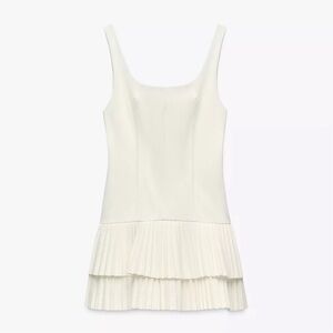 NWT White Pleated Zara Dress